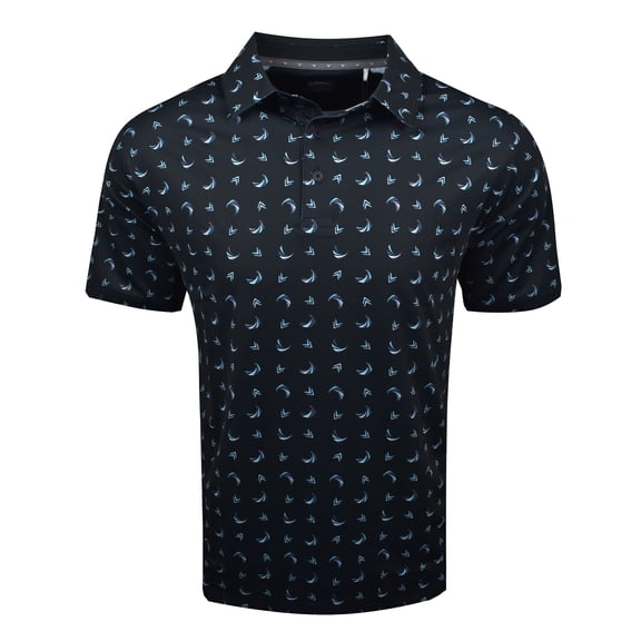 Callaway Golf Painted Chevron Trademark Print Polo Caviar XXL