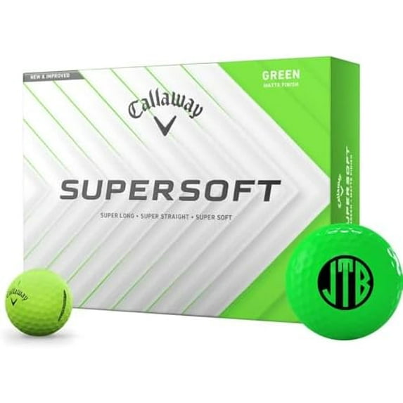 Callaway Golf Supersoft Matte Green Monogrammed Golf Balls - 2025 Model