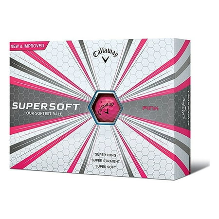 Callaway Golf Supersoft Straight Distance Golf Balls, Pink, (12 Pack)