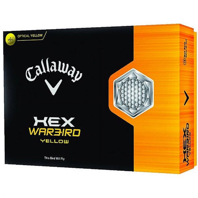 Callaway Hex Warbird Golf Balls, Yellow, 12 Pack