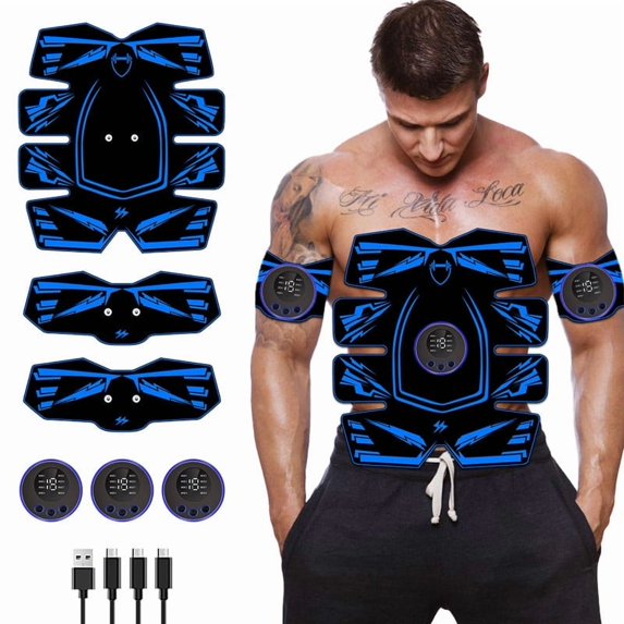 Professional EMS Abdominal Stimulator - 8 Modes 19 Levels Muscle Toner, USB Charging Abdominal Workout Equipment with LCD Display, Perfect for 6 Pack Abs Training at Home/Travel