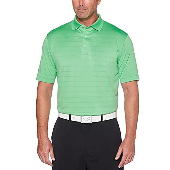 Callaway Men's Basic Short Sleeve Opti-Vent Open Mesh Polo Golf Shirt, Vibrant Green, Large