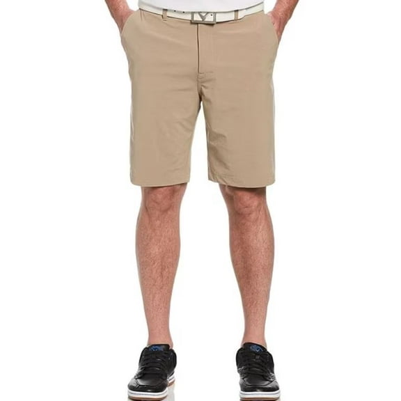 Callaway Men's Khaki EverPlay Performance 9" Inseam Golf Shorts, 42