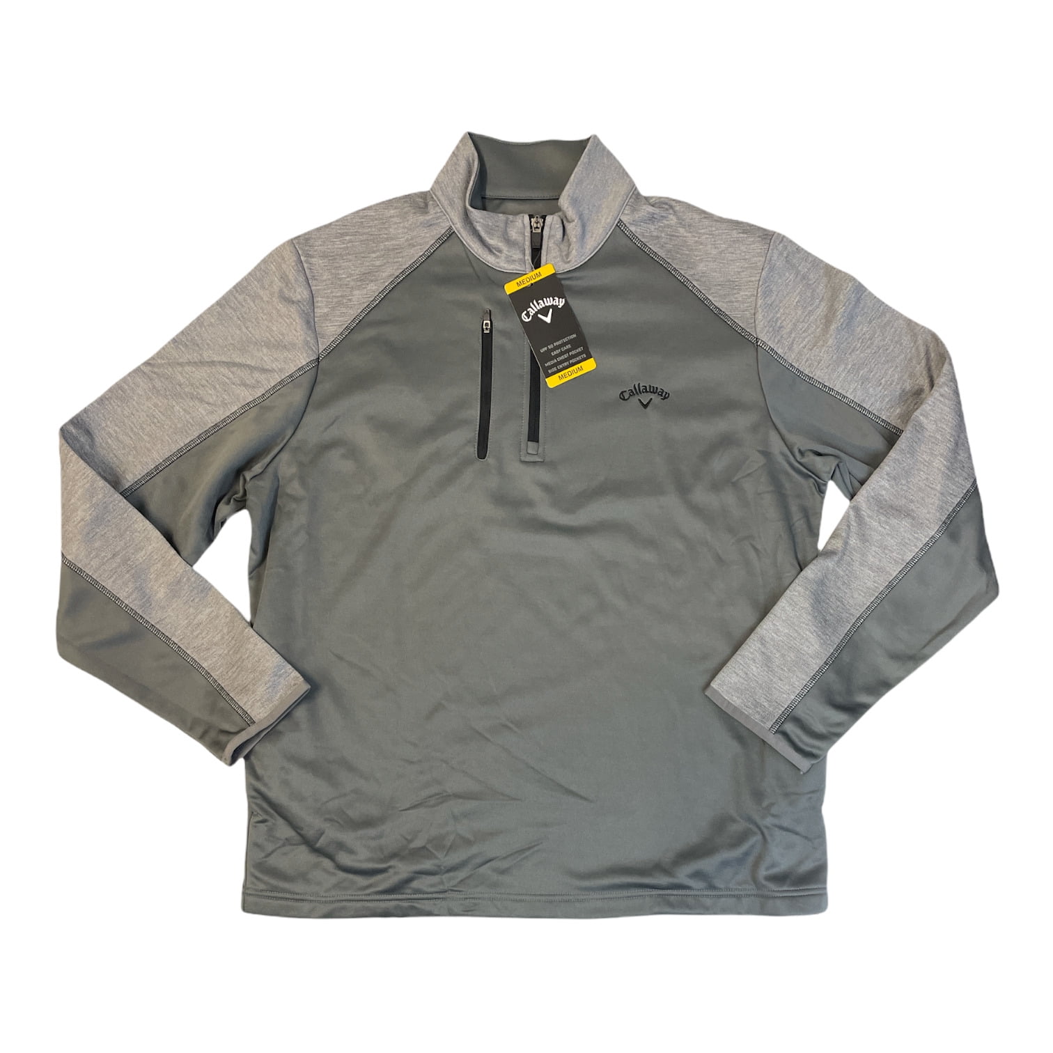 Callaway Men s Mock Neck Quarter Zip Tech Fleece Athletic Long Sleeve Pullover Quiet Shade L Walmart