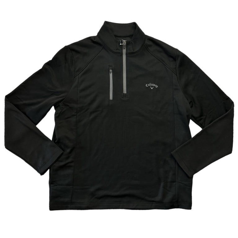 Callaway Golf ブラックジャケット Ｌ Callaway Men's Quarter-Zip UV Protection Long Sleeve Pullover