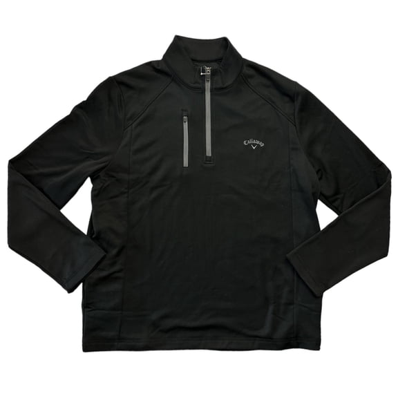 Callaway Men's Quarter-Zip UV Protection Long Sleeve Pullover (Caviar, M)