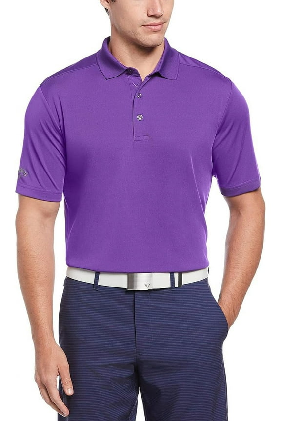 Men's Solid Short Sleeve Golf Polo, Tillandsia Purple, Medium