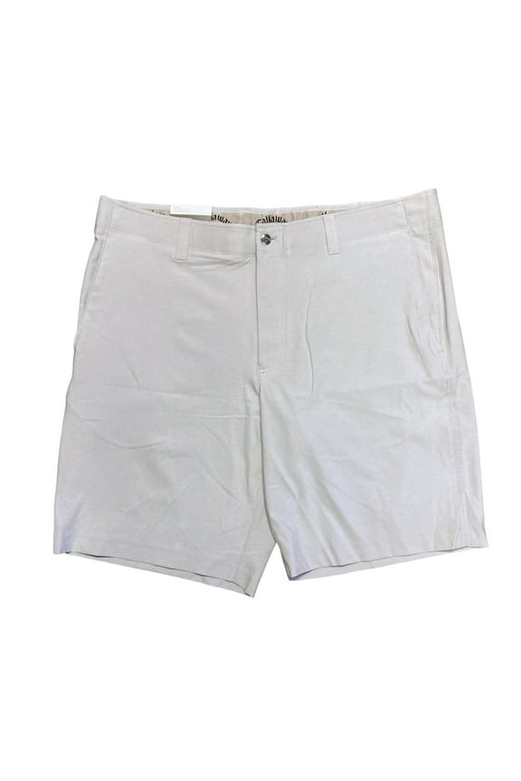 Men's Stretch Opti Dri Media Pocket Performance Golf Short (Pearl Grey Heather, 36)