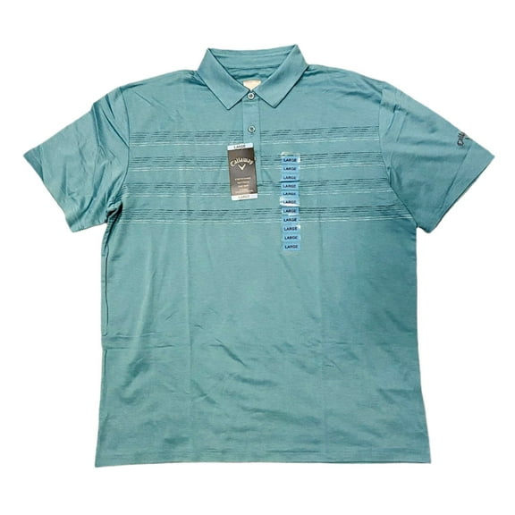 Callaway Men's Stretch Soft Easy Care Short Sleeve Polo Golf Shirt Aqua Teal S