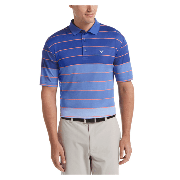 Callaway Men's Yarn Dyed Engineered Oxford Stripe Polo,XL