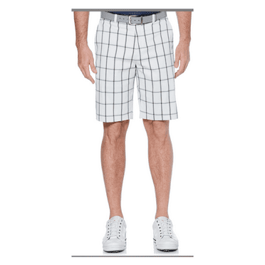 Callaway Men's plaid golf shorts active waistband grey black Size 34