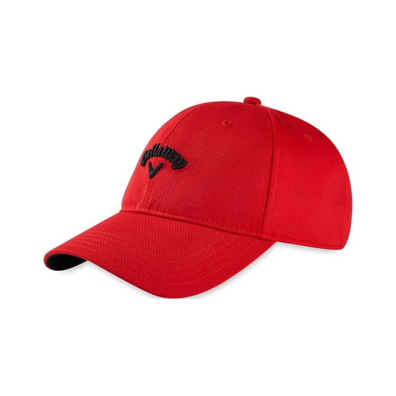 Callaway Mens Stretch Fitted Hat Golf Cap - Red/Black - L/XL