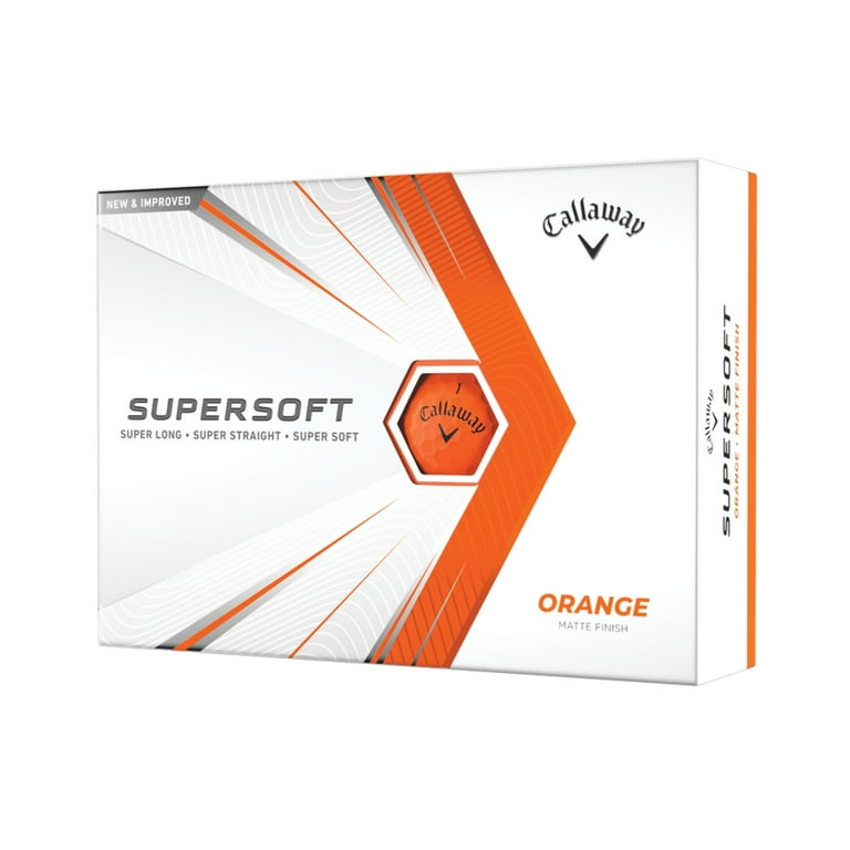 Callaway 2021 Super Soft Matte Orange Golf Balls - Increased