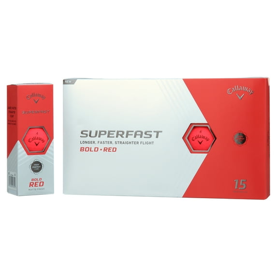 Callaway Superfast BOLD 2022 Golf Balls, Red, 15 Pack