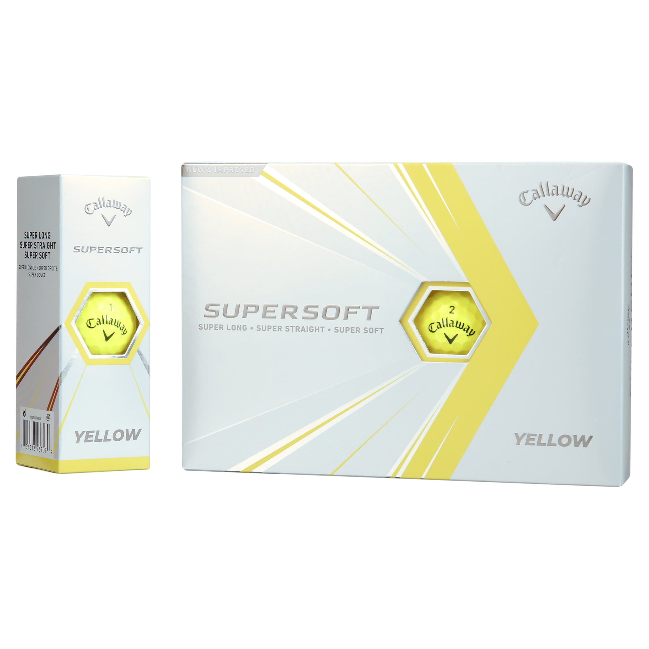Callaway Supersoft 2021 Golf Balls Yellow 12 Pack with Hybrid