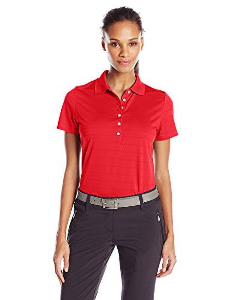 Callaway Women's Golf Short Sleeve Pique Open Mesh Polo Shirt, Salsa,  X-Large