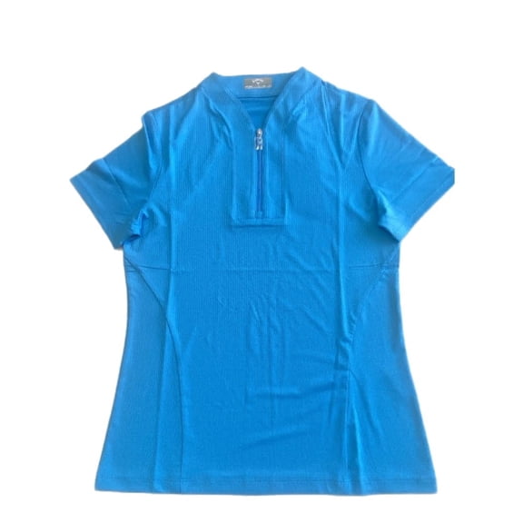 Callaway Women's Tonal Texture Heather Polo Top (Blue Sea Star Heather, Medium)