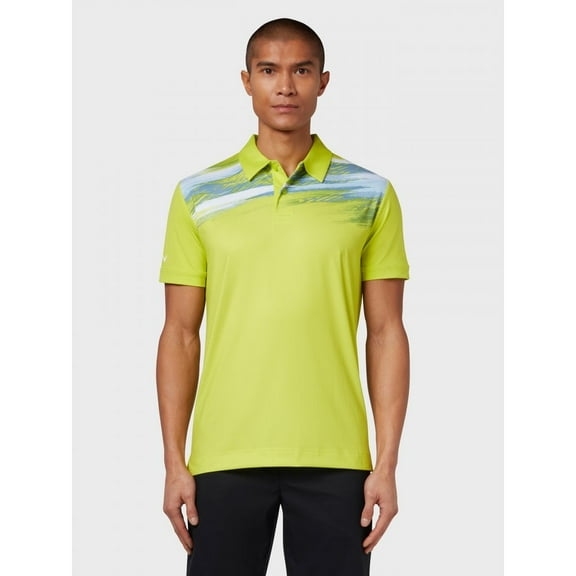 Callaway X Active Textured Print Polo LIME PUNCH - L