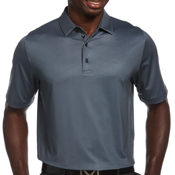 Callaway mens Chev Foulard Print Polo Shirt, S, Black