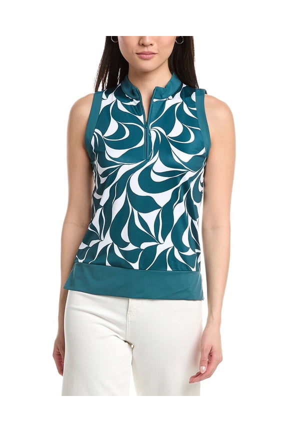 womens Abstract Swirl Top, s, Green