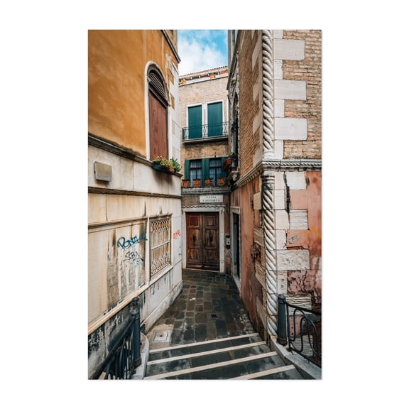 Calle Caotorta - Venice Veneto Italy Photography Unframed Wall Art Print 5 x 7 inches