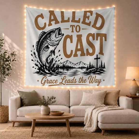 Called Cast Grace with Leads the Way Upper, Inspirational Illustration for Quote Lovers, Typography Wall Art, Father'S Day Gift, Tapestry Wall Hanging for Bedroom and Living Room
