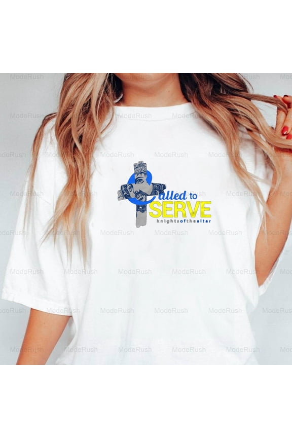 Called To Serve Knights Of The Altar Funny Catholic Server Unisex T-Shirt, up to size 5XL-TS WHITE