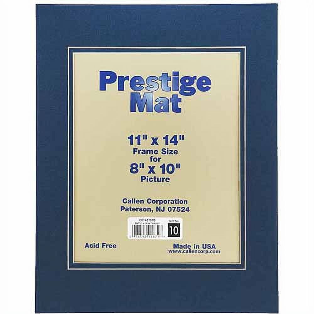 Callen Double Mat 11x14 Picture Frame, Holds 8" x 10" Pictures, Navy