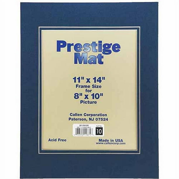 Callen Double Mat 11x14 Picture Frame, Holds 8" x 10" Pictures, Navy