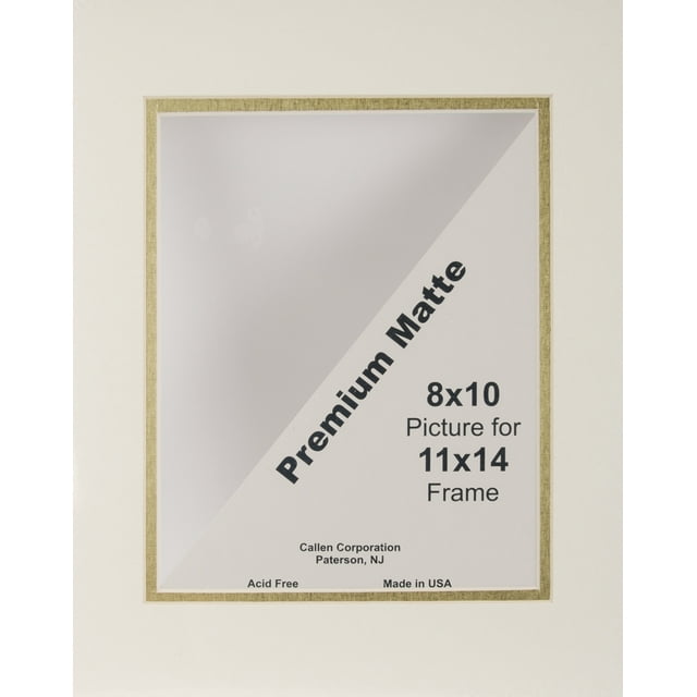 Callen Gallery Picture Frame Matted to 11x14 Double Hand, Cut With