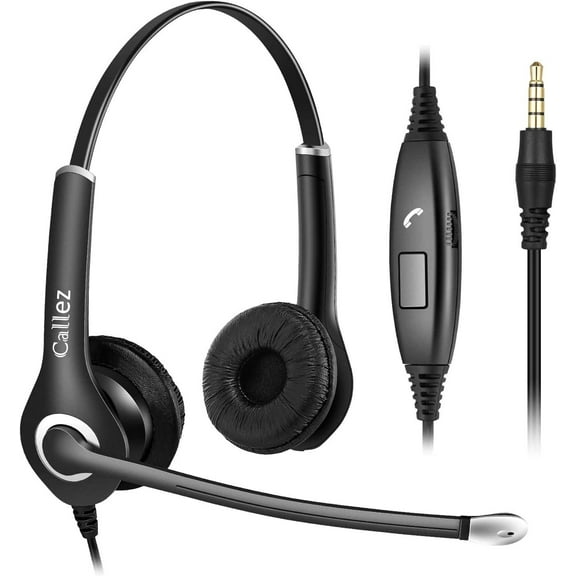 Callez 3.5mm Headset with Microphone, Wired Computer Headsets for Laptop PC Skype Office