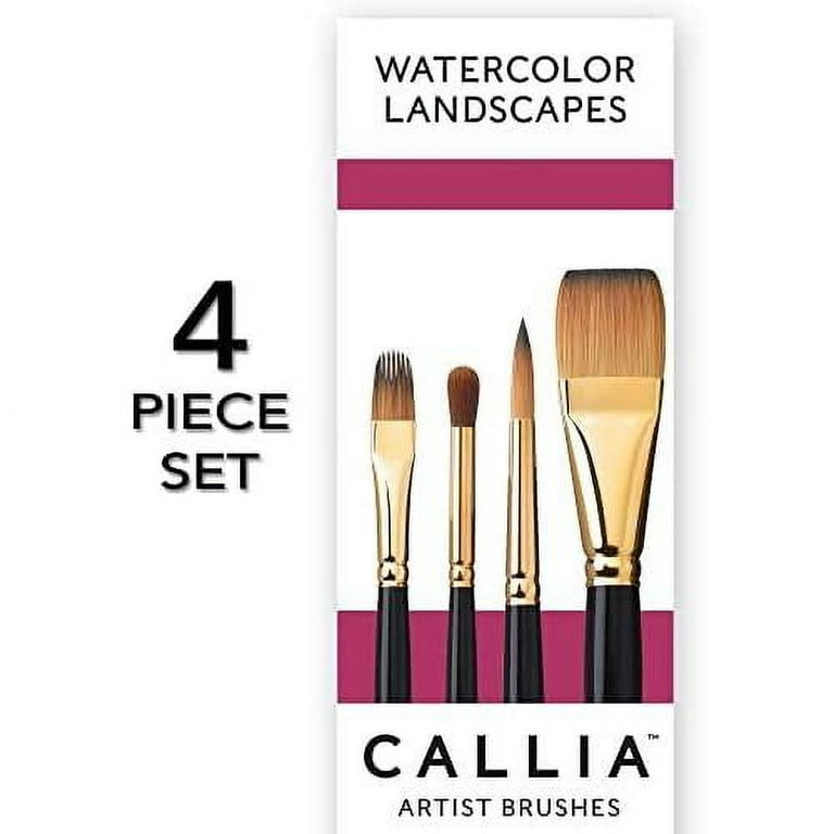 Callia Landscapes Artist Paint Brush Set By , Synthetic Paint Brush Set For  , And Oil, Series 1200, 4 Piece Professional Set #1100