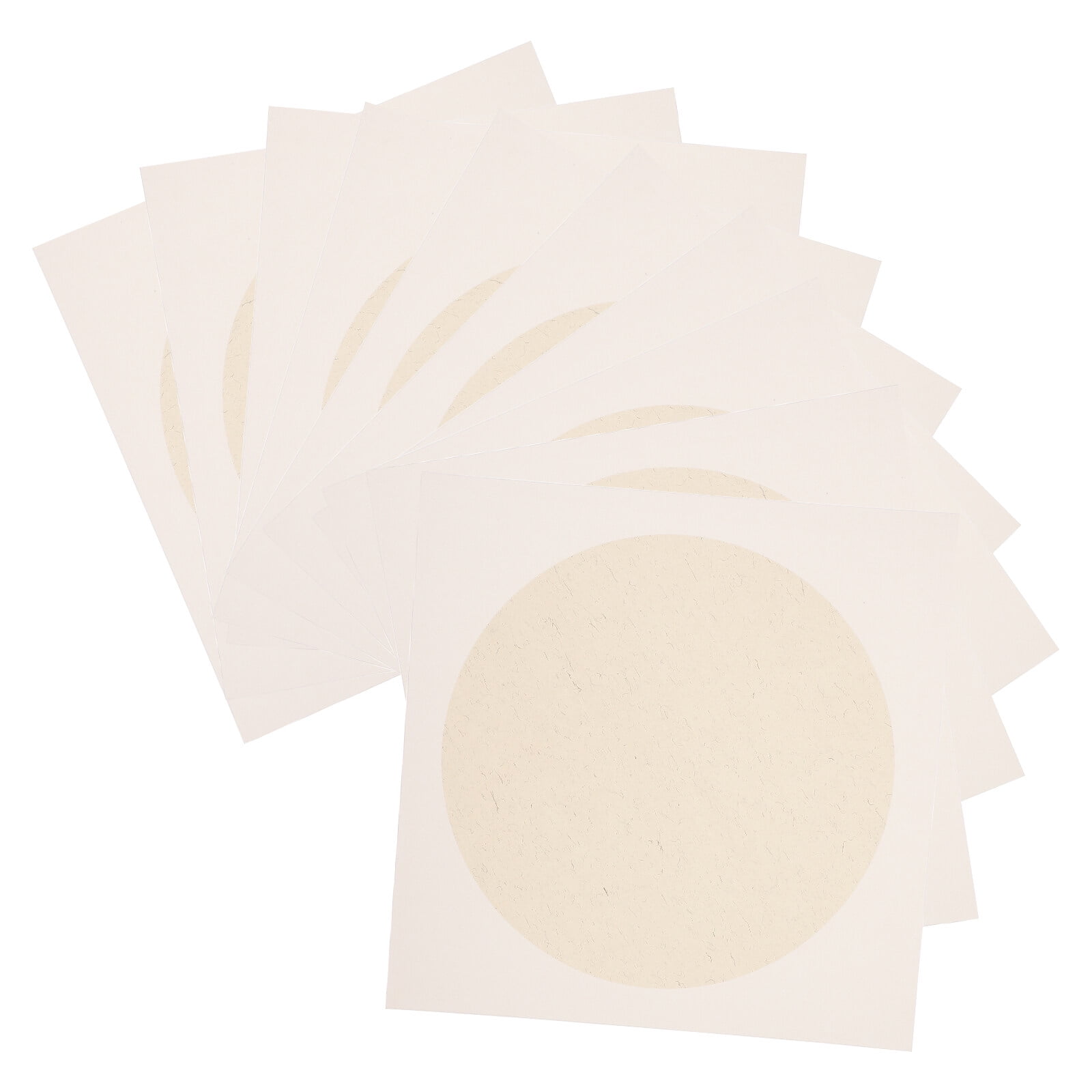 Calligraphic Drawing Paper Chinese Calligraphy for Handmade Card Rice Papers Round Vintage White