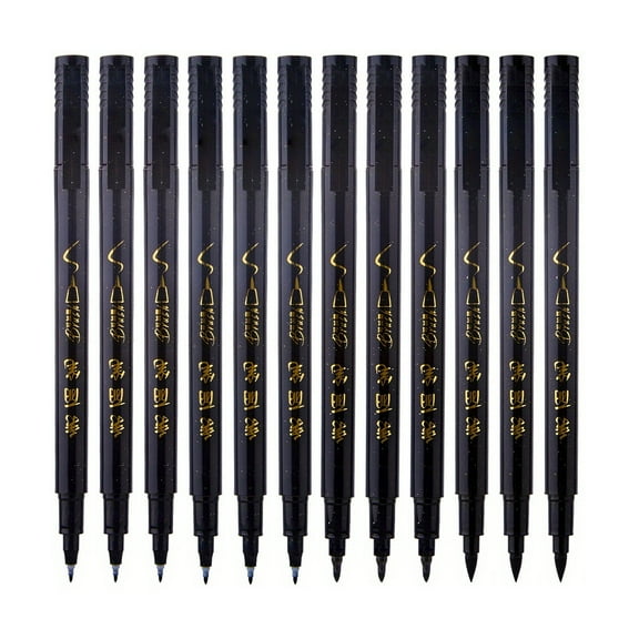Calligraphy Brush Pens Set of 4/12(Soft & Hard) for Hand Lettering, Modern Calligraphy, Drawing, Beginner-Friendly Art Markers with Black Pigment Ink, Ideal for Scrapbooking, Journaling