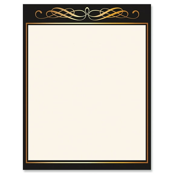 Calligraphy Frame Celebration Letter Papers - Set of 25, Graduation stationery papers, 8 1/2" x 11", compatible computer paper, Award letterhead, Achievement, Recognition