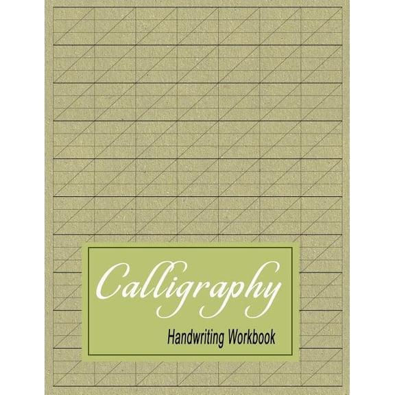 Calligraphy Handwriting Workbook: Practice Paper Slanted Grid - Green