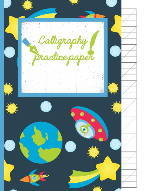 Calligraphy Practice paper : Gifts for space lovers; cute & elegant Nile  blue Space Alien hand writing workbook with practice sheets for adults &  kids to write in. (Paperback) 