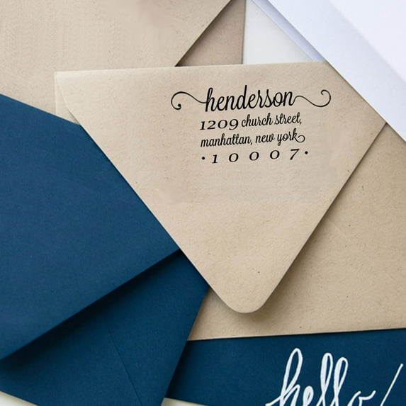 Calligraphy Return Address Stamp Self Inking Personalized Rubber Stamp Custom Family Address Colop Stamper