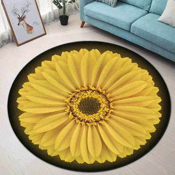Calligraphy Script Round Area Rug, elegant handwritten circle carpet for bedroom or study, soft washable non-slip floor mat, romantic artistic décor