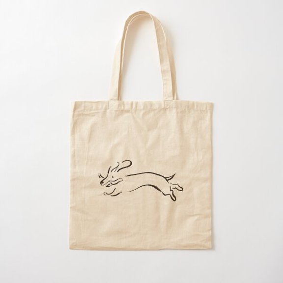 Dachshund Calligraphy Painting Cotton Tote Bag Canvas Tote Bag, Family Gift For Mother, Her