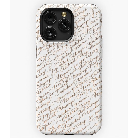 Calligraphy Words Elegant Script Typography Art A2034 Phone Case for iPhone 11 to 17 Pro Max