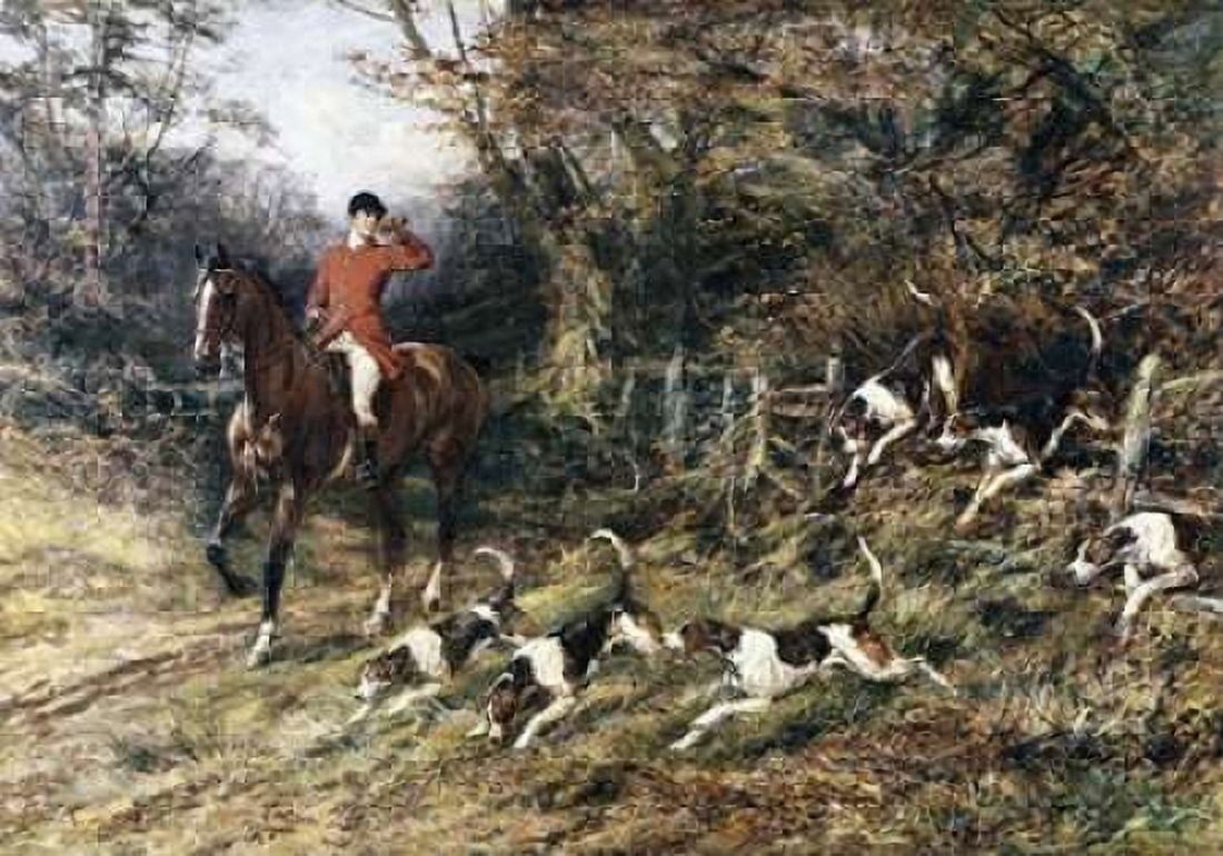 Calling Hounds Out of Cover Canvas Art - Heywood Hardy (20 x 28)
