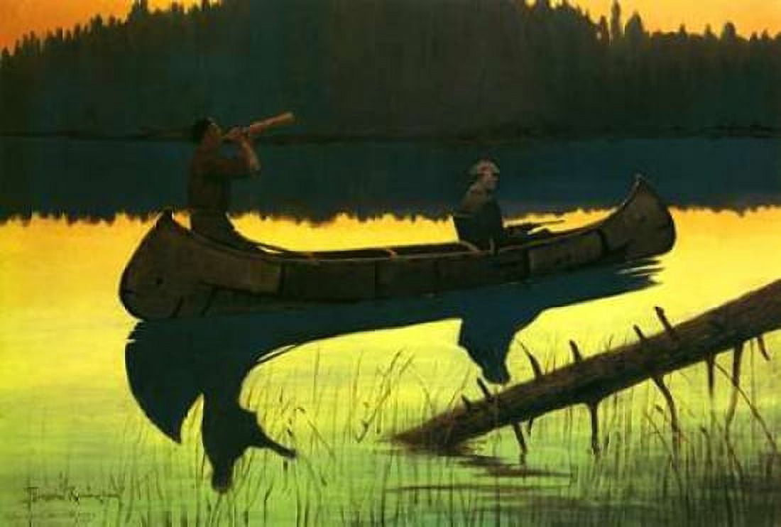 Calling The Moose Canvas Art - Frederic Remington (12 x 18)