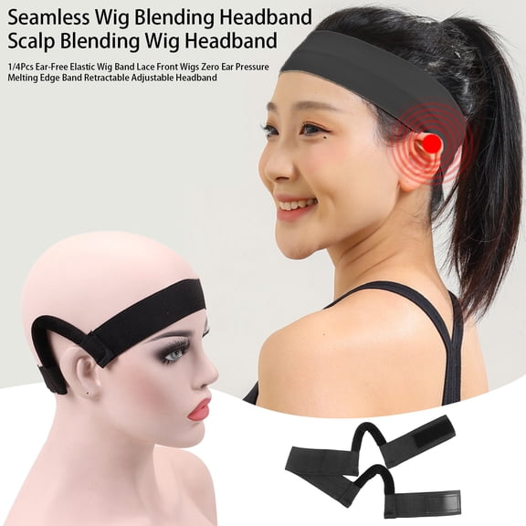 Callipe 1/4Pcs Ear-Free Elastic Wig Band Lace Front Wigs Zero Ear Pressure Melting Edge Band Retractable Adjustable Headband
