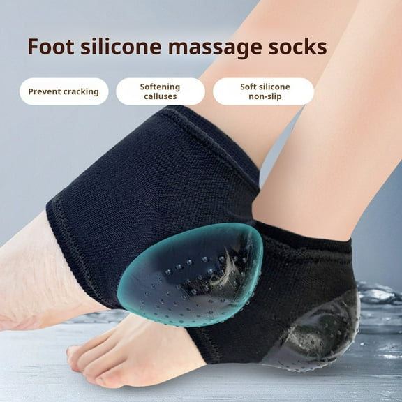 Callipe 1 Pair Moisturizing Silicone Socks for Cracked Heel Repair Toeless Socks High Elasticity Spa Gel Socks for Dry Cracked Feet Lotion Moisture Pedicure Socks
