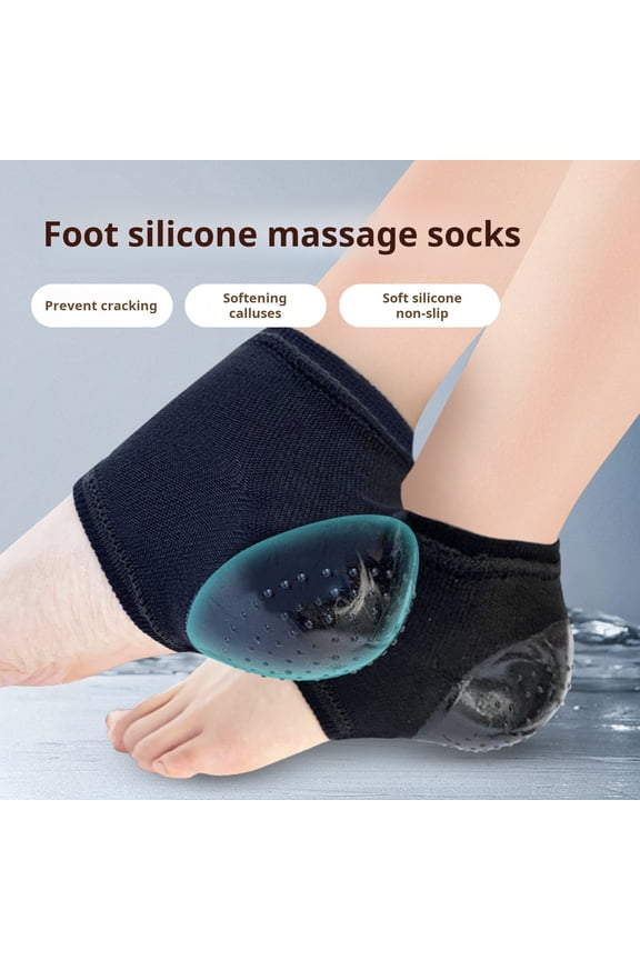 1 Pair Moisturizing Silicone Socks for Cracked Heel Repair Toeless Socks High Elasticity Spa Gel Socks for Dry Cracked Feet Lotion Moisture Pedicure Socks