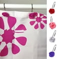 thumbnail image 1 of Callipe 12Pcs Metal Decorative Shower Curtain Hooks Rose Flower Design Rustproof Bathroom Shower Curtain Rings Decorations, 1 of 8