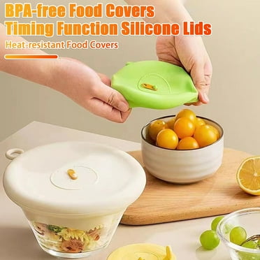 Callipe 3Pcs Silicone Lids Seal Cover Food-Grade Reusable Stretch Lids for Containers Kitchen Gadget BPA-Free Heat-Resistant Food Covers