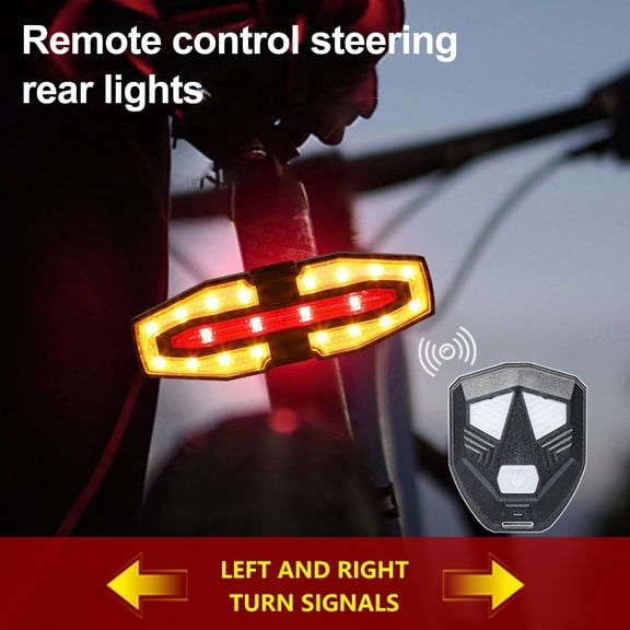 Callipe Bicycle Tail Light Adjustable LED Remote Control MTB Road Mountain Bike Turn Signal Lamp Waterproof Rechargeable Bright Night Riding Bike Warning Rear Lamp