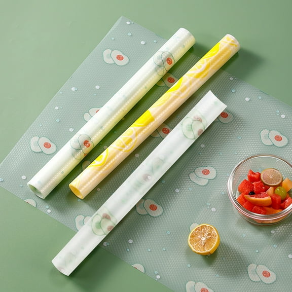 Callipe Cabinet Shelf Liners Non-Adhesive Waterproof Drawer Liners Avocado Lemon Print Easy Clean Kitchen Mat for Cupboard Dresser Table Pantry Bathroom Wardrobe